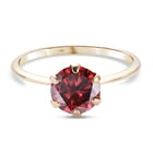 9K Yellow Gold Red Moissanite Solitaire Ring (Size R) 1.72 Ct.