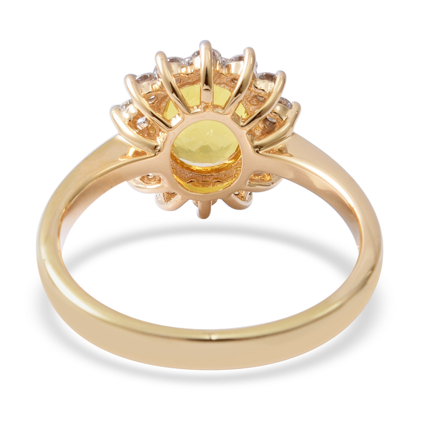 ILIANA 18K Yellow Gold AAA Yellow Sapphire (Ovl) Diamond (SI/G-H) Ring 2.660 Ct.