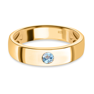 Espirito Santo Aquamarine Ring in 14K Gold Overlay Sterling Silver
