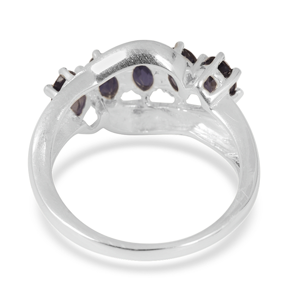 Iolite (Ovl) 5 Stone Ring in Sterling Silver 1.000 Ct.