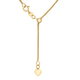 9K Yellow Gold Adjustable Heart Slider Spiga Necklace (Size - 22) with Spring Ring Clasp