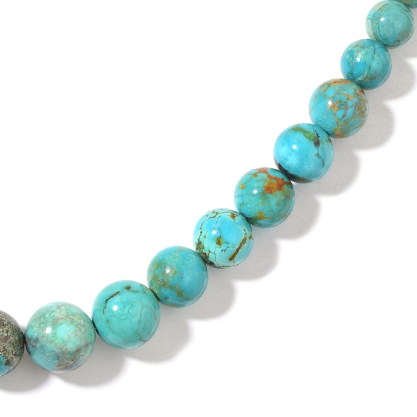 Very Rare Anhui Turquoise Necklace (Size 20) with Magnetic Clasp in Rhodium Plated Sterling Silver 377.50 Ct.