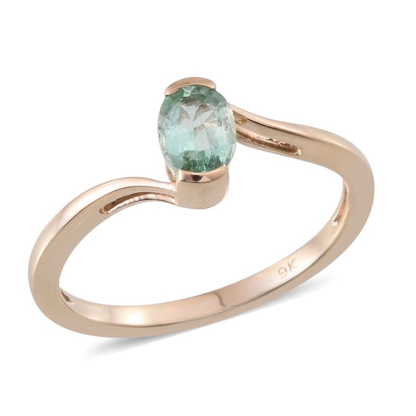 9K Y Gold Boyaca Colombian Emerald (Ovl) Solitaire Ring 0.750 Ct.