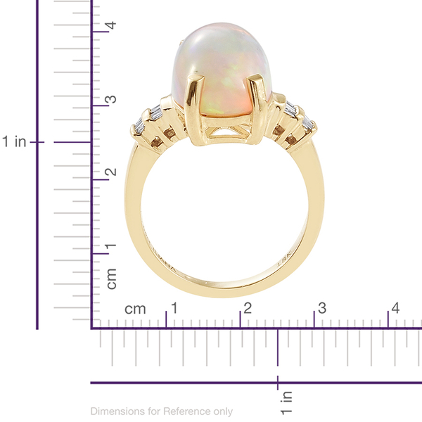 ILIANA 18K Y Gold AAA Ethiopian Welo Opal (Cush 5.55 Ct), Diamond (SI/G-H) Ring 5.650 Ct.