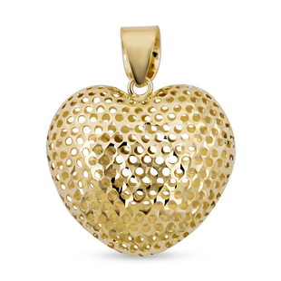Royal Bali Collection - 9K Yellow Gold Heart Pendant