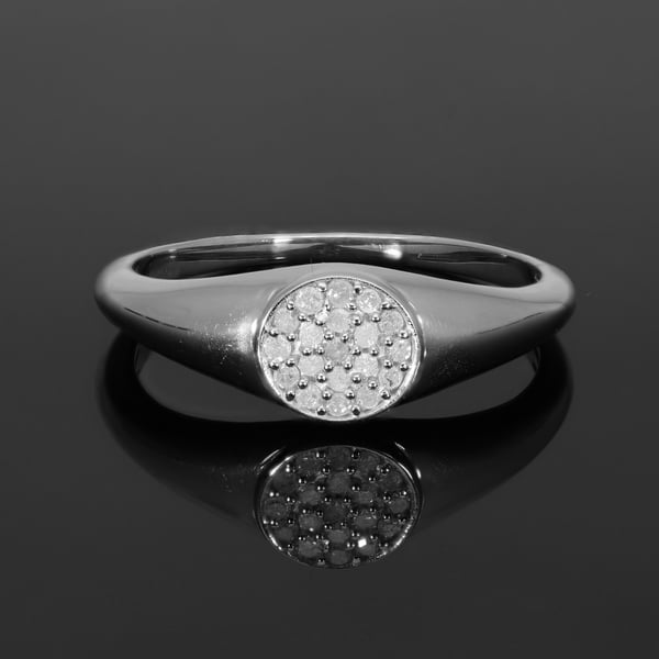 Diamond Ring in Platinum Overlay Sterling Silver 0.20 Ct.