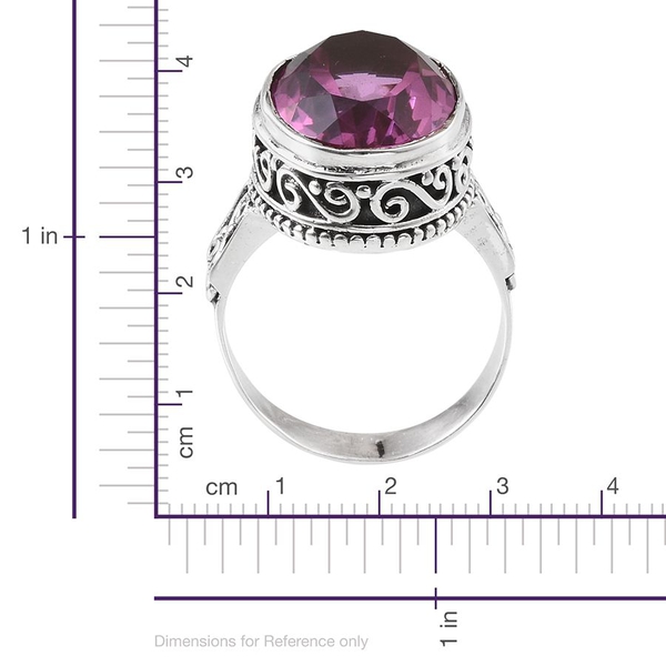 Kunzite Colour Quartz (Ovl) Ring in Sterling Silver 13.300 Ct.