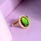 AA Canadian Ammolite (Ovl 12x7mm) and Diamond Ring in 14K Gold Overlay Sterling Silver 2.410 Ct.