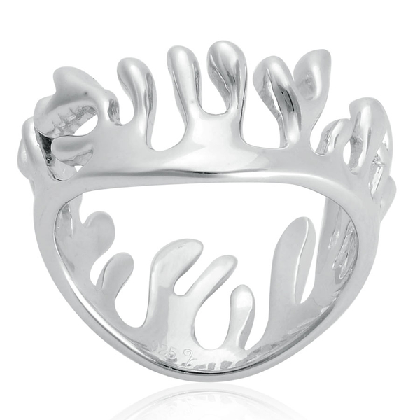 LucyQ Full Ocean Ring in Rhodium Plated Sterling Silver 4.98 Gms.