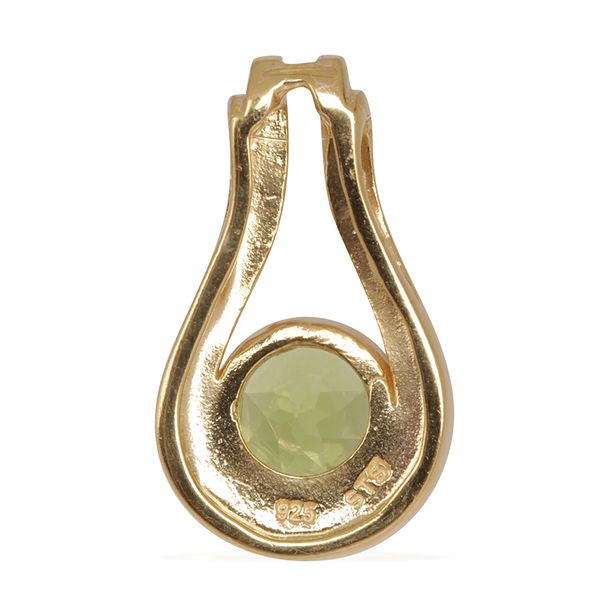 Hebei Peridot (Rnd) Solitaire Pendant in 14K Gold Overlay Sterling Silver 1.750 Ct.