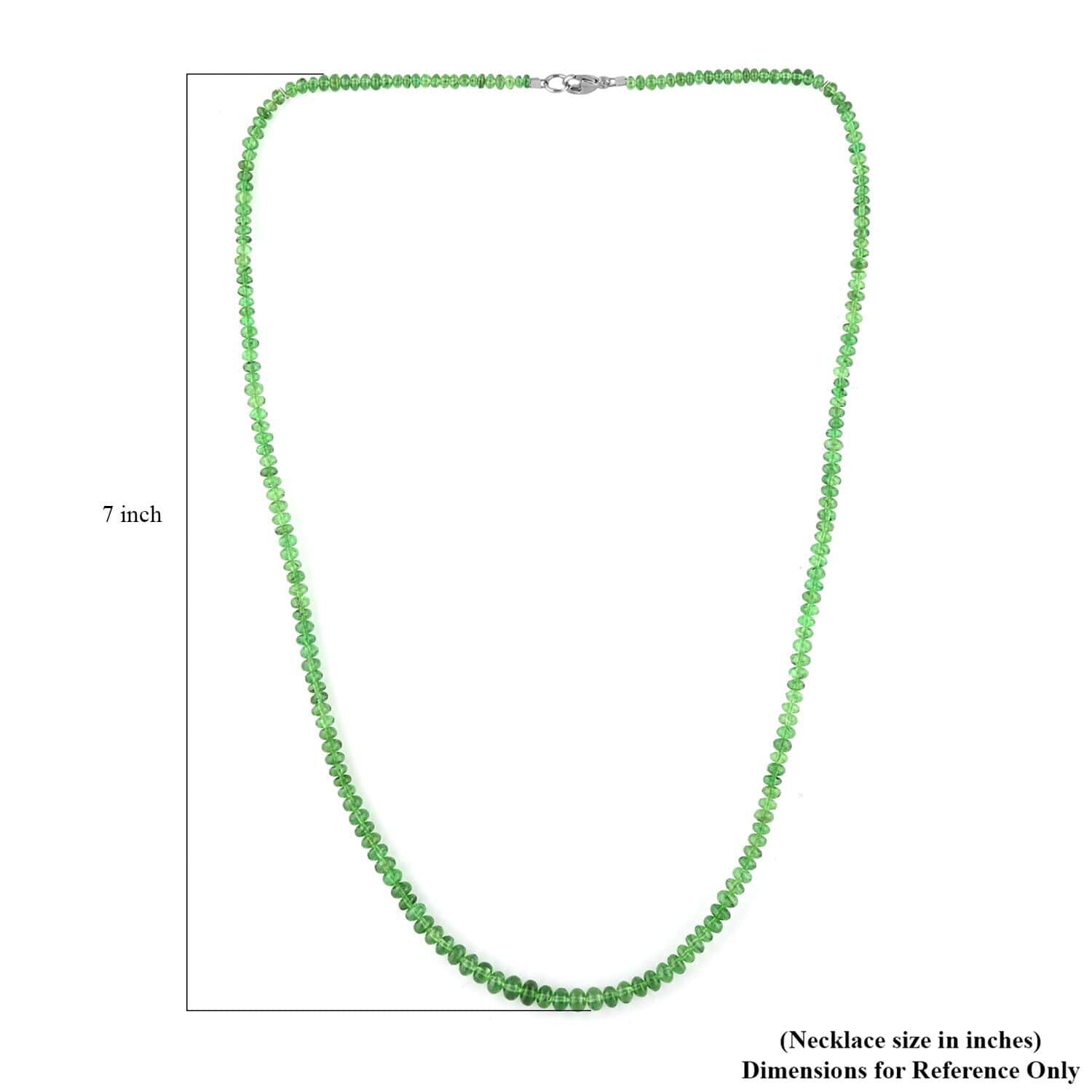 950 Platinum  AAAA  Tsavorite Garnet  Necklace (Size - 18) 60.00 ct,  Platinum Wt. 2.75 Gms  60.000  Ct.