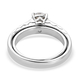Lustro Stella - Platinum Overlay Sterling Silver Interchangable Ring Made With Finest CZ 2.35 Ct, Silver Wt 5.64 Gms