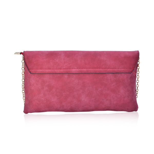 Pink Colour Crossbody Bag with Chain Strap (Size 29x16 Cm)