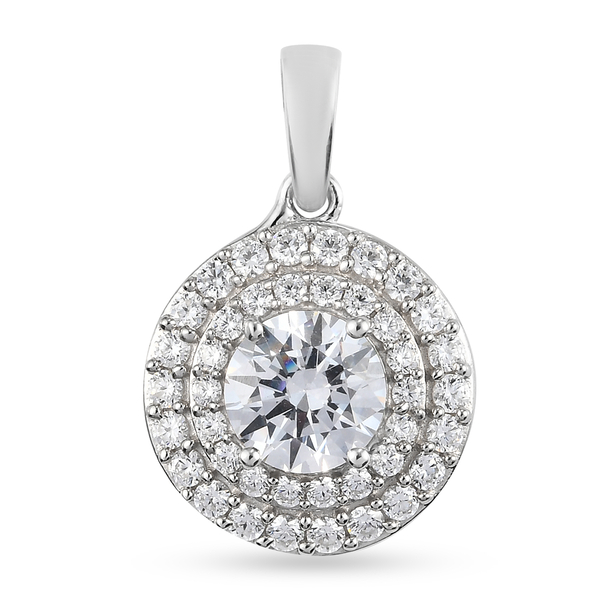 Lustro Stella Sterling Silver Pendant Made with Finest CZ 5.11 Ct.