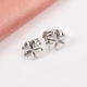 RACHEL GALLEY Love Burst Collection- Platinum Overlay Sterling Silver 4-Leaf Clover Stud Earrings (w