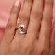 African Ruby (FF) and Natural Cambodian Zircon Bypass Ring in 14K Gold Overlay Sterling Silver 1.50 Ct.