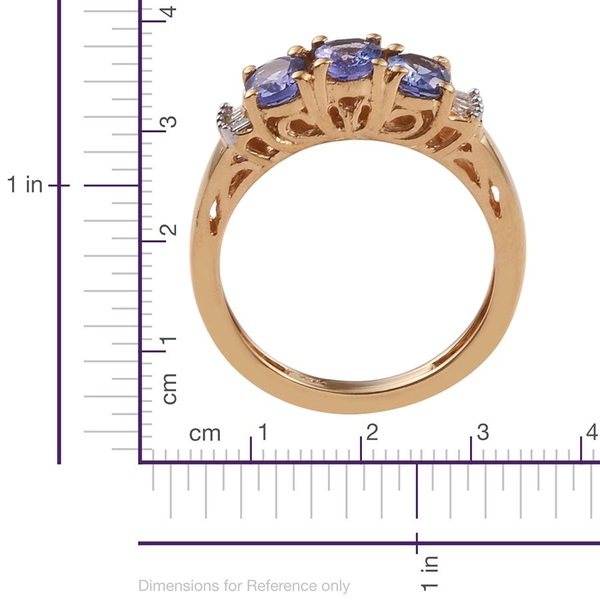 Tanzanite (Ovl), Diamond Ring in 14K Gold Overlay Sterling Silver 1.050 Ct.