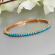 Arizona Sleeping Beauty Turquoise Full Bangle (size 7.75) in 14K Gold Overlay Sterling Silver 3.06 Ct, Silver Wt 9.89 Gms