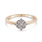 9K Yellow Gold SGL Certified Diamond (I3/G-H) Cluster Ring (Size Q)