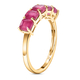 9K Yellow Gold African Ruby (FF) (Asscher Cut) Five Stone Ring 2.44 Ct.