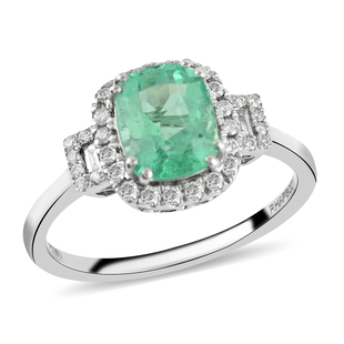 RHAPSODY 950 Platinum AAAA Boyaca Colombian Emerald and Diamond (VS/E-F) Ring 2.00 Ct, Platinum Wt. 