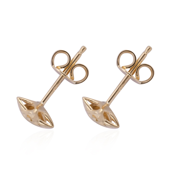 Royal Bali Collection 9K Yellow Gold Star Earrings (with Push Back)