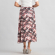 Women Umbrella Flare Pleated Elasticated Skirt (Size:XXL, 24-26) - Light Pink and Black
