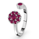 African Ruby (FF) Ring in Platinum Overlay Sterling Silver 1.12 Ct.