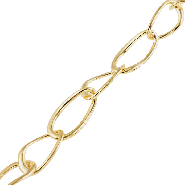 LucyQ Fluid Collection - Yellow Gold Overlay Sterling Silver Bracelet (Size 8) with T Bar Lock
