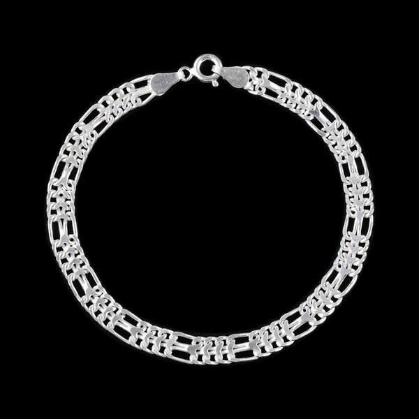 Sterling Silver Bracelet (Size 7.5), Silver wt 7.15 Gms.