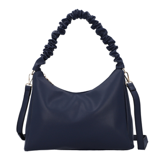 PASSAGE Hobo Bag with Handle Drop and Long Strap - Navy