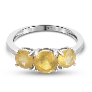 TJC Launch- Rayong Yellow Sapphire Ring in Platinum Overlay Sterling Silver 2.40 Ct.