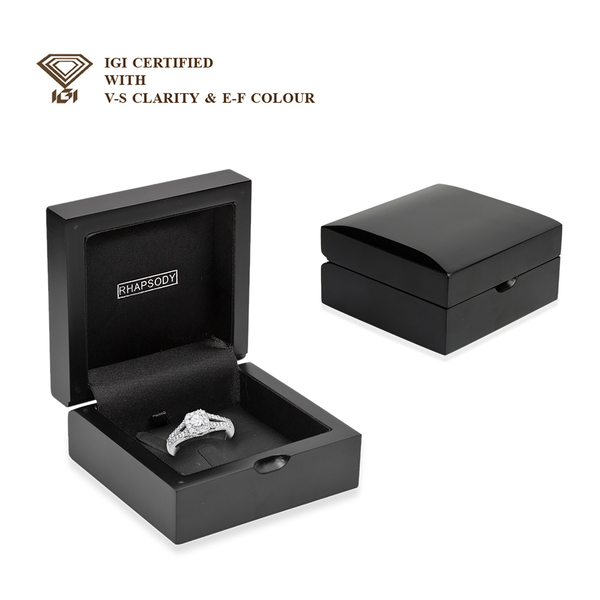 RHAPSODY 950 Platinum IGI Certified Diamond (VS/E-F) Ring 0.75 Ct, Platinum wt. 6.05 Gms