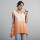TAMSY 100 % Viscose Ombre Sleeveless Top (Size 10) - Peach