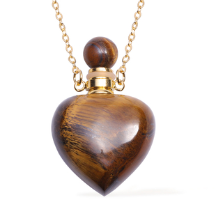Yellow Tiger Eye Necklace (Size - 22) in Yellow Gold Tone 90.00 Ct, Gold Wt 18.60 Gms