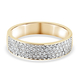 Moissanite Half Eternity Band Ring in Yellow Gold Overlay Sterling Silver