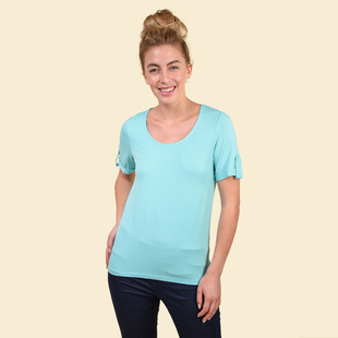 TAMSY Viscose Stylish Tee for Womens Top - Turquoise