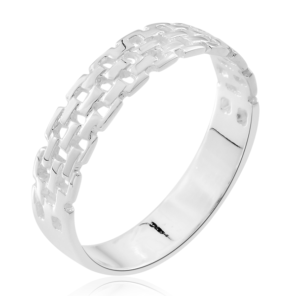 Designer Inspired Sterling Silver Mesh Band Ring
