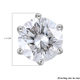 Moissanite Stud Earrings (With Push Back) in Platinum Overlay Sterling Silver 5.71 Ct.