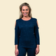 TAMSY Full Sleeves Cold Shoulder Top - Navy