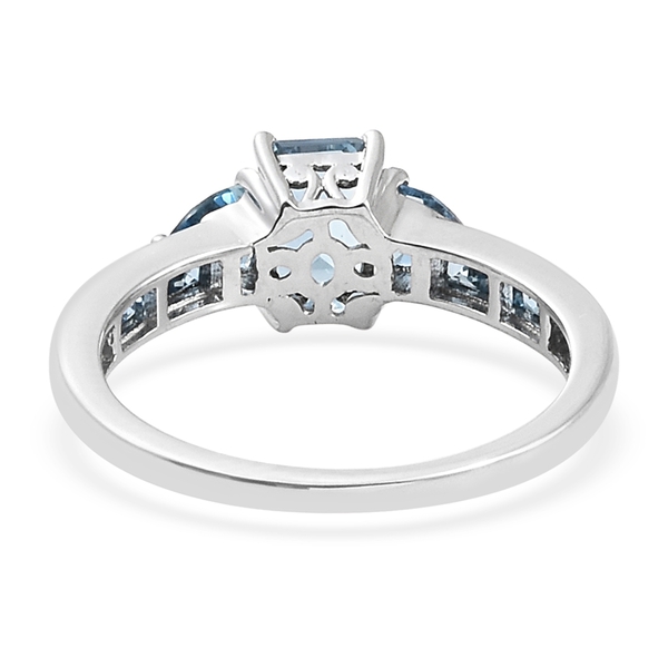 Designer Inspired-14K White Gold AAA Santa Maria Aquamarine (Oct) Ring 1.750 Ct.