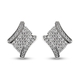 Lustro Stella Platinum Overlay Sterling Silver Earrings (with Push Back) Made with Finest CZ 3.69 Ct