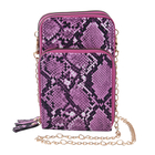 Snake Pattern Shoulder Bag with Chain Strap (Size 18x11x7 Cm) - Purple