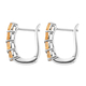 Citrine Hoop Earrings in Platinum Overlay Sterling Silver 1.36 Ct.