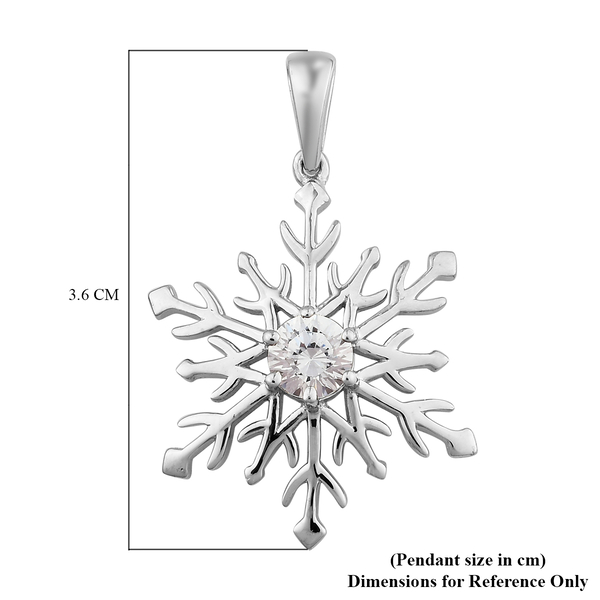 Lustro Stella Platinum Overlay Sterling Silver Pendant Made with Finest CZ 1.45 Ct.