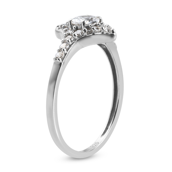 Lustro Stella Sterling Silver Ring Made with Finest CZ 1.12 Ct.