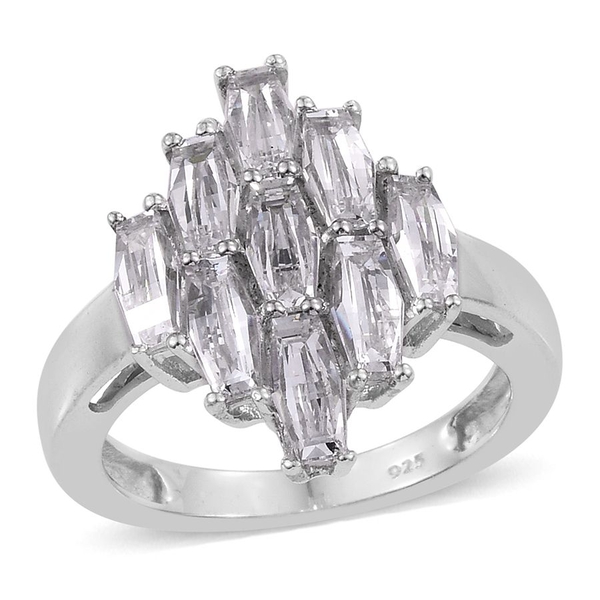 Lustro Stella - Platinum Overlay Sterling Silver Ring Made with Finest CZ