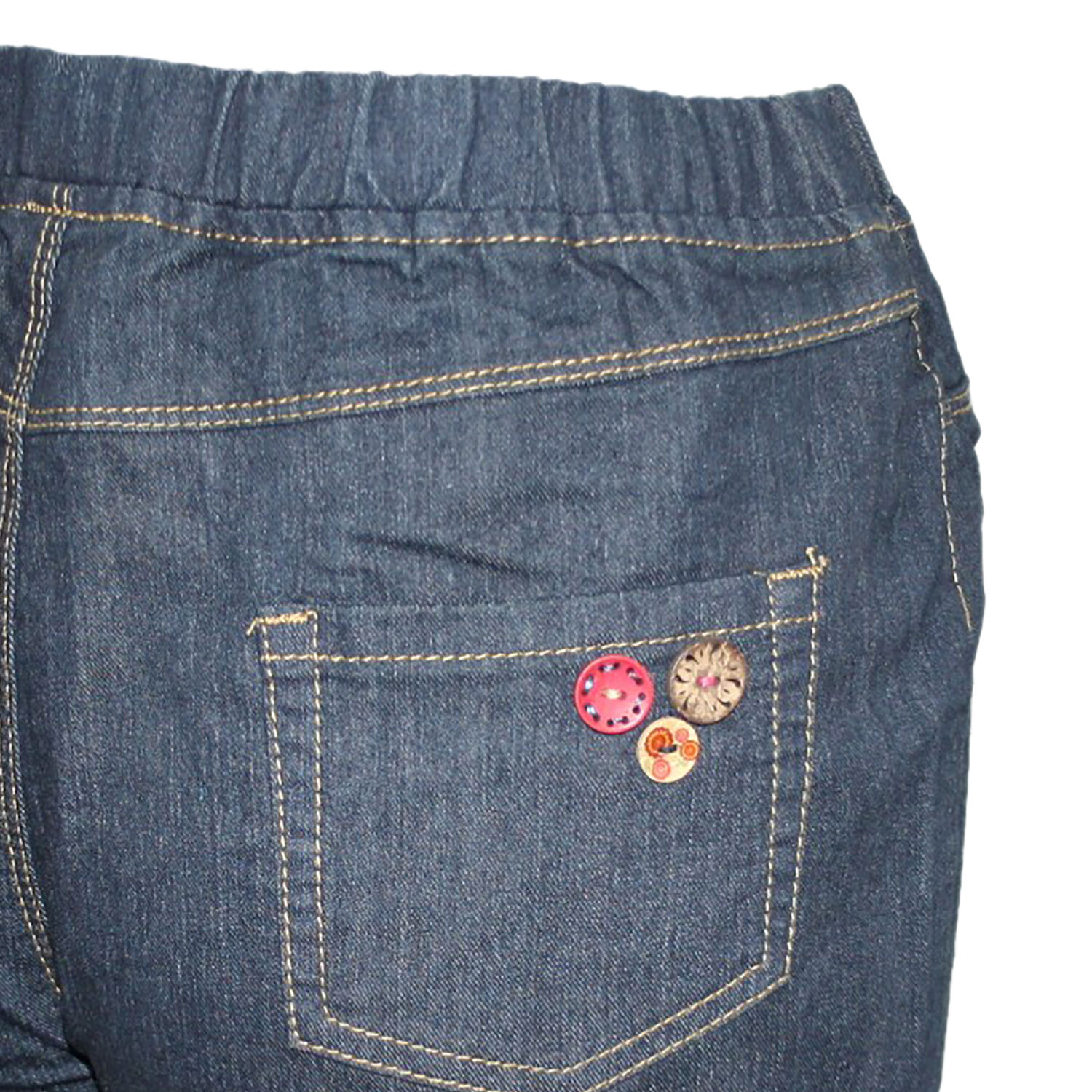 SUGAR CRISP Jeggings with Flower Details Navy