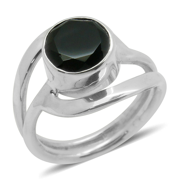 Royal Bali Collection Boi Ploi Black Spinel (Rnd) Solitaire Ring in Sterling Silver 4.270 Ct.