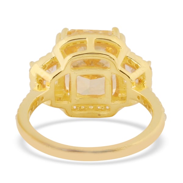 ELANZA Simulated Yellow Diamond and Simulated White Diamond Ring in Yellow Gold Overlay Sterling Silver 7.80 Ct.
